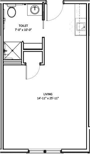 Deluxe Studio floorplan