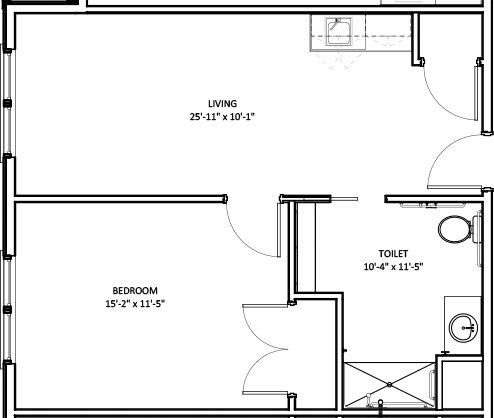 One Bedroom Deluxe Suite floorplan